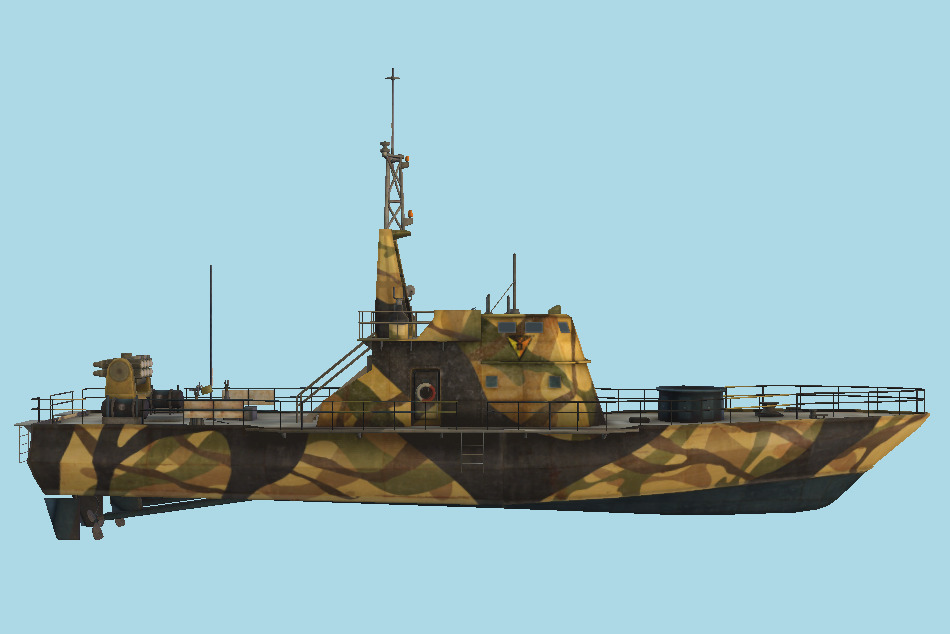 Crocodile Gunboat 3d model